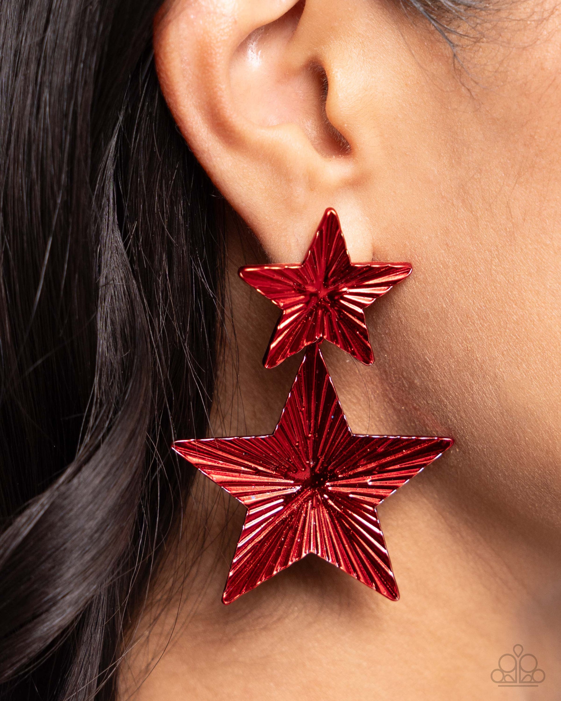 Patriotic Promise - red - Paparazzi earrings