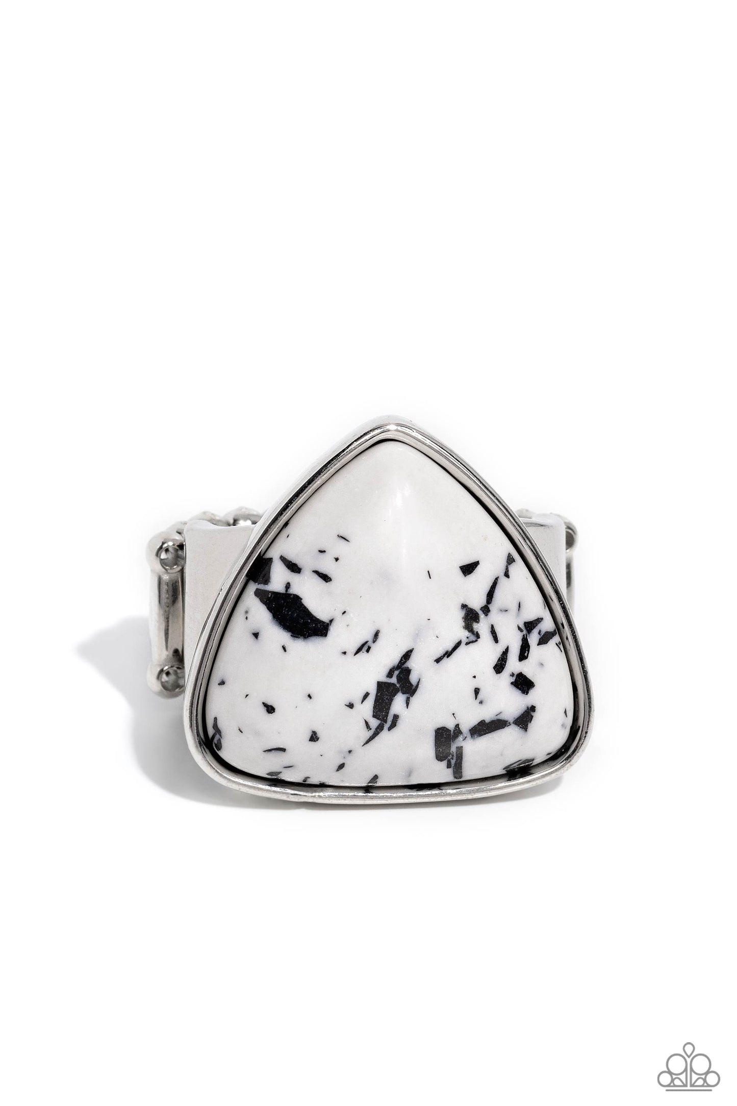 Patterned Paladin - white - Paparazzi ring