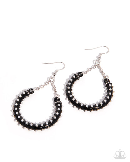 Peaceable Pearls - black - Paparazzi earrings