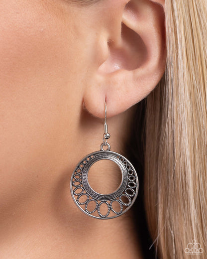 Peacefully Prairie - silver - Paparazzi earrings