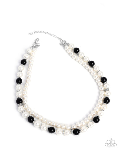 Pearl Pageantry - black - Paparazzi necklace