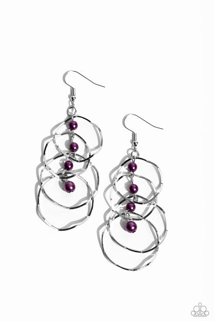 Pearl Palooza - purple - Paparazzi earrings