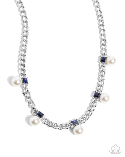 Pearl Pedestal - blue - Paparazzi necklace
