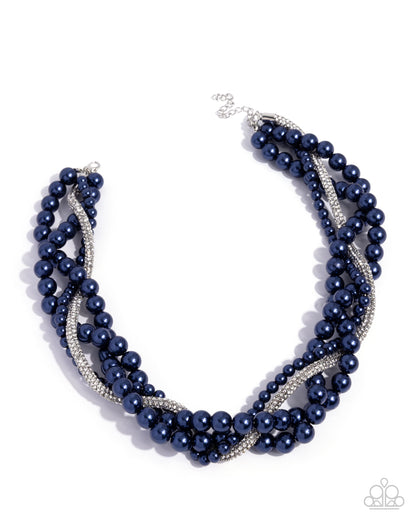 Pearl Pinnacle - blue - Paparazzi necklace