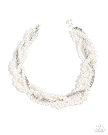 Pearl Pinnacle - white - Paparazzi necklace
