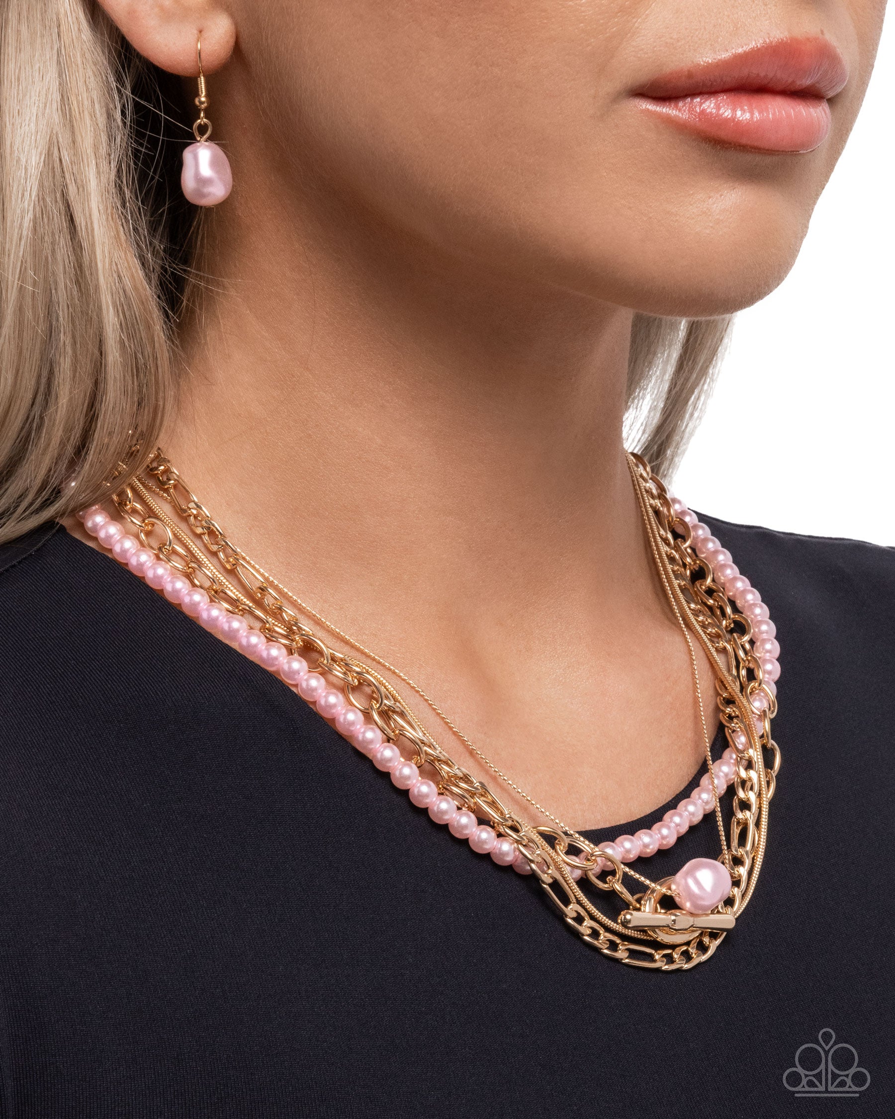 Pearl Posterity - pink - Paparazzi necklace