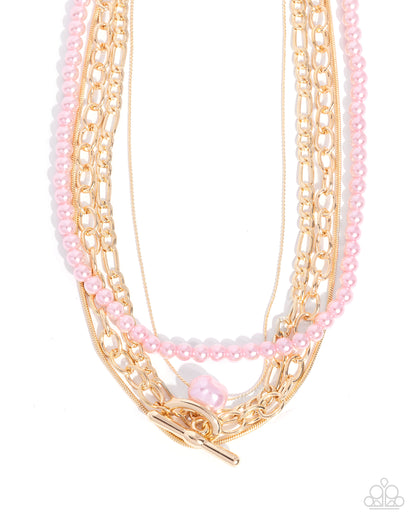 Pearl Posterity - pink - Paparazzi necklace