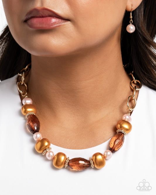 Pearly Patron - brown - Paparazzi necklace