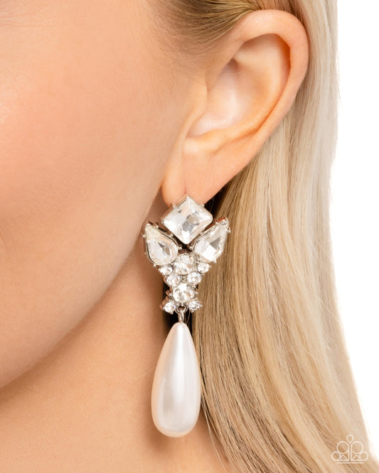 Pearly Promenade - white - Paparazzi earrings