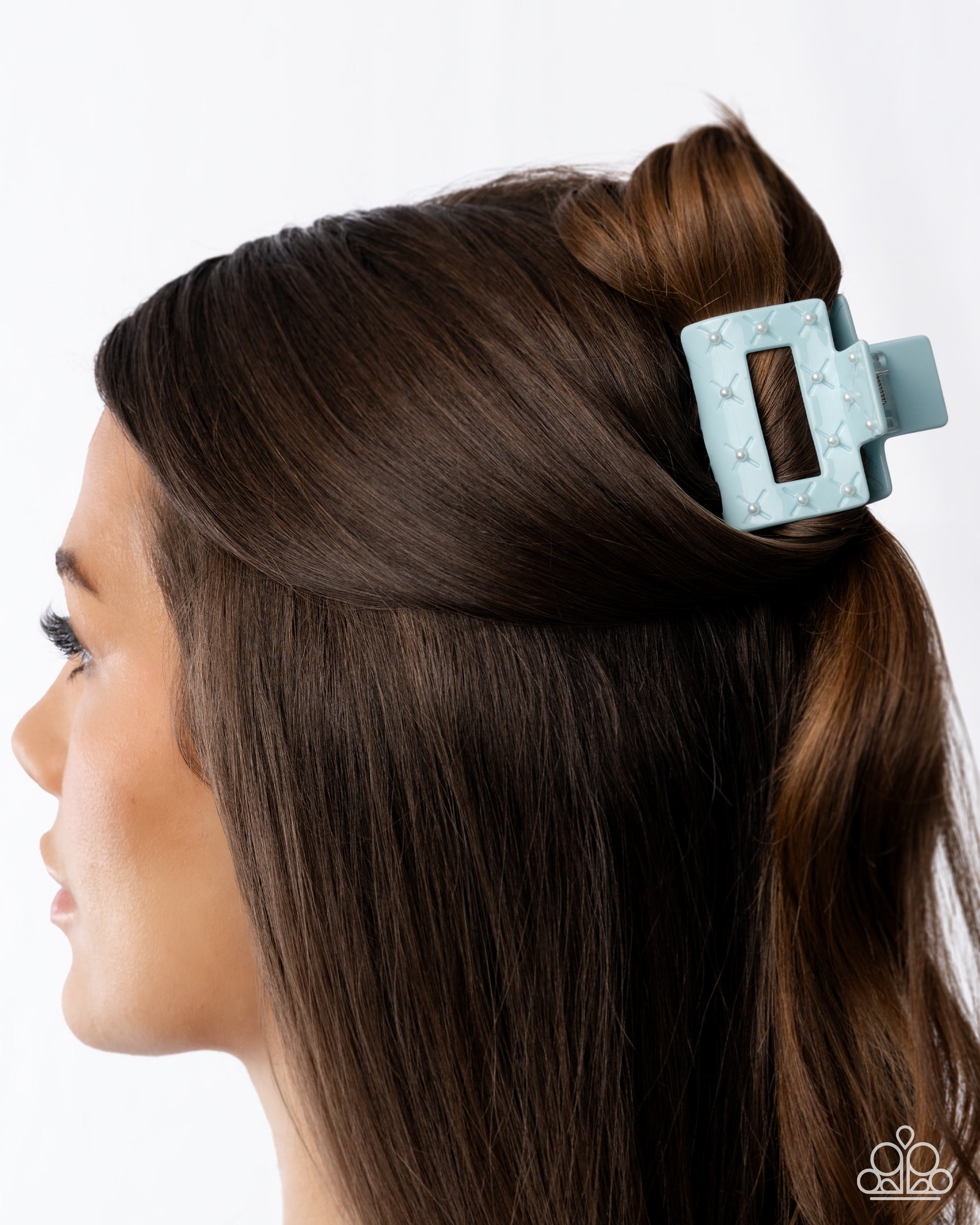 Pearly Push - blue - Paparazzi hair clip