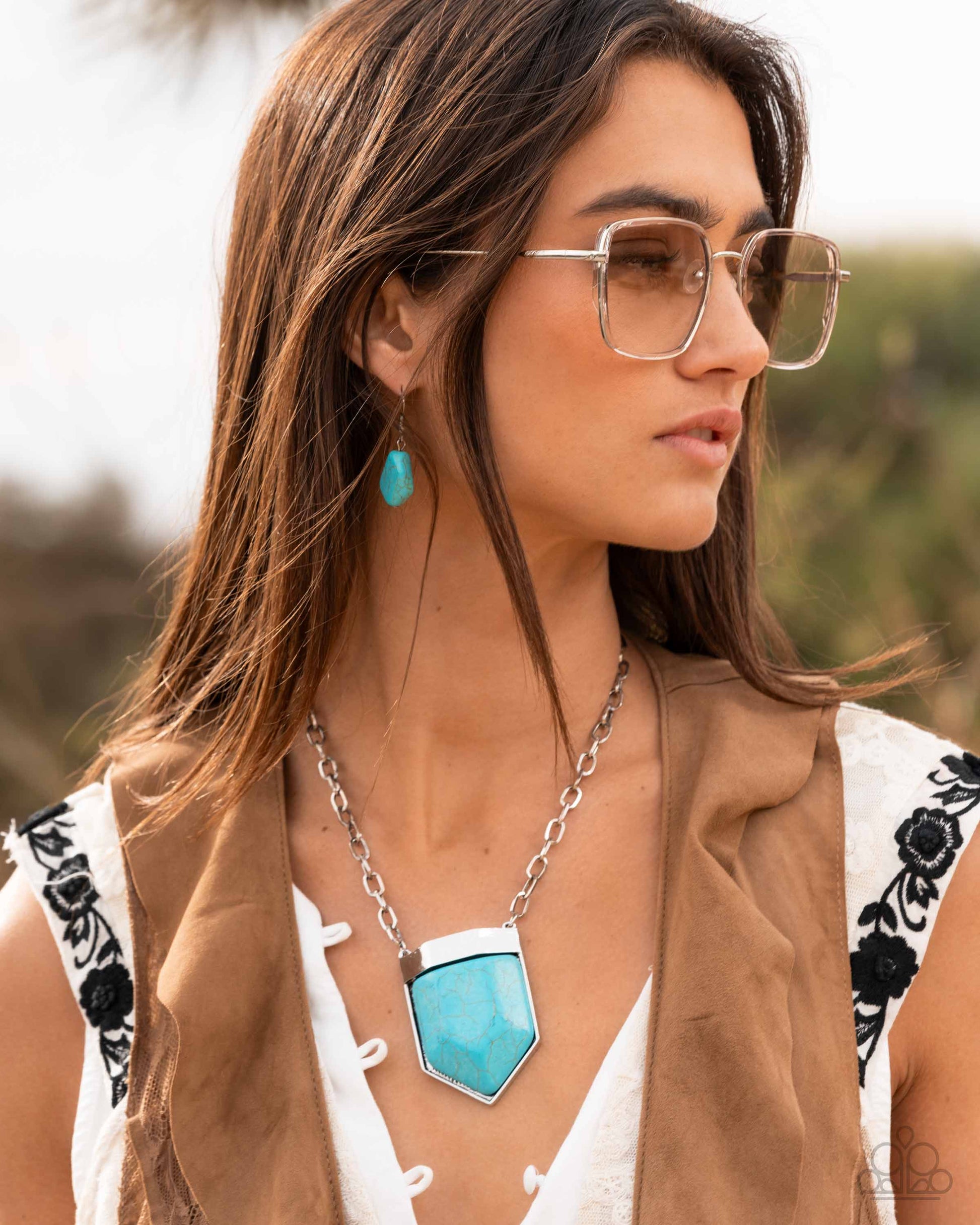 Pendant Passage - blue - Paparazzi necklace