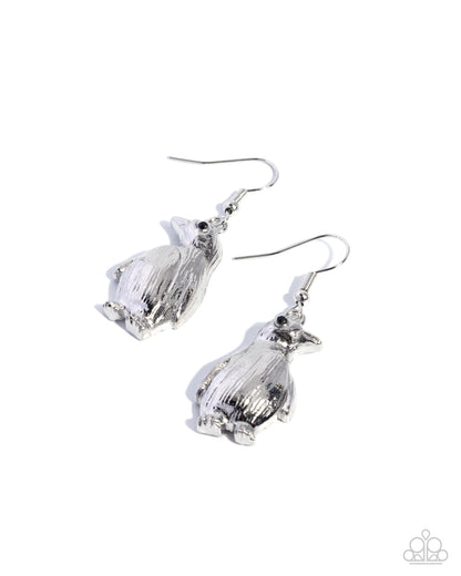 Penguin Perfection - silver - Paparazzi earrings
