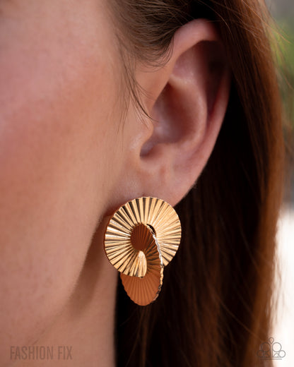 Perceptive Prize - gold - Paparazzi earrings