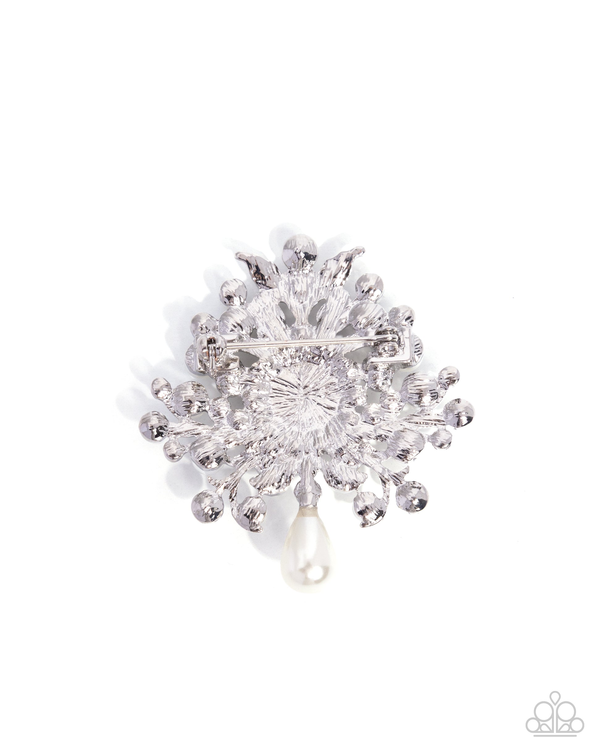 Perennial Polish - white - Paparazzi brooch