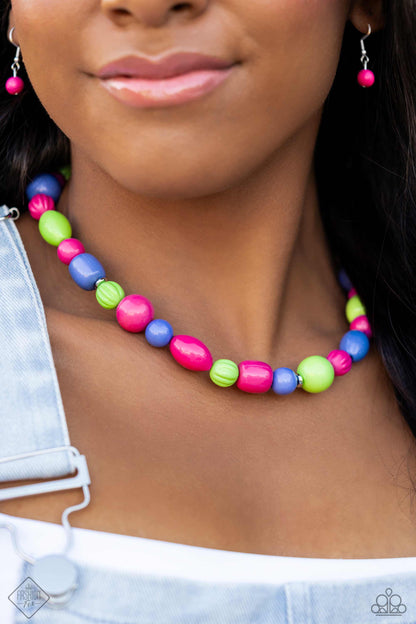 Perfectly Poppin - pink - Paparazzi necklace