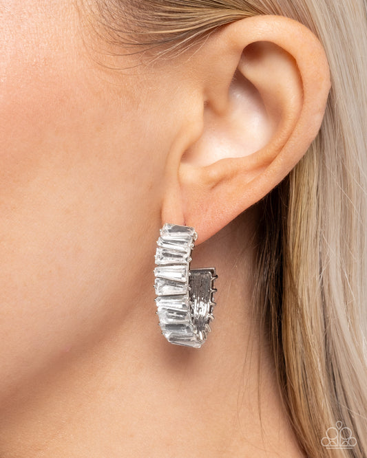 Permissible Pizzazz - white - Paparazzi earrings