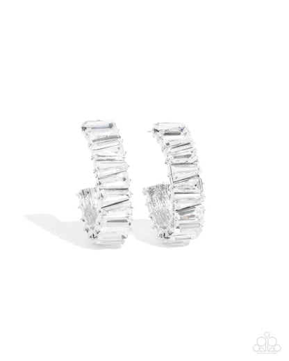Permissible Pizzazz - white - Paparazzi earrings
