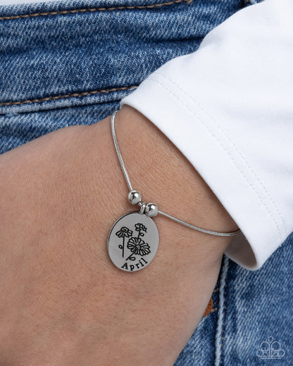 Personalized Bouquet - April - silver - Paparazzi bracelet