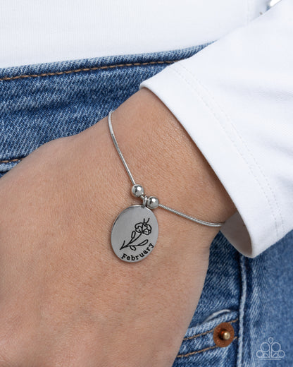 Personalized Bouquet - February - silver - Paparazzi bracelet
