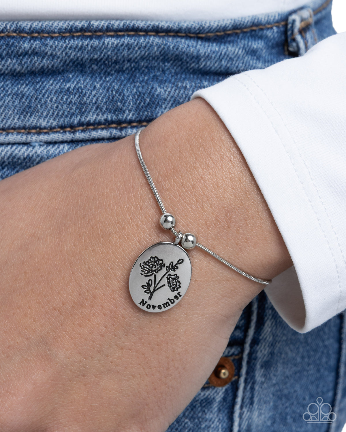 Personalized Bouquet - November - silver - Paparazzi bracelet