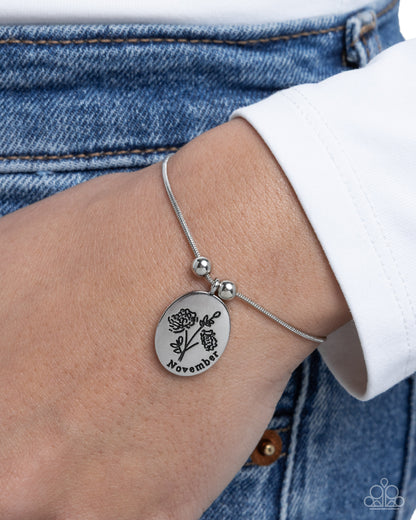 Personalized Bouquet - November - silver - Paparazzi bracelet