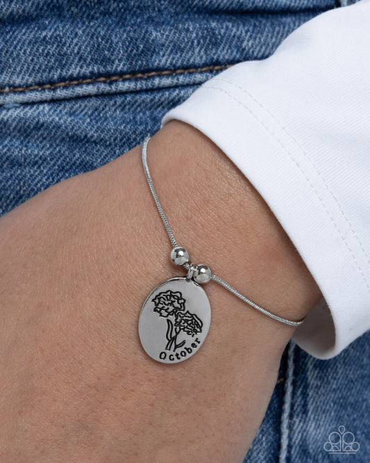 Personalized Bouquet - October - silver - Paparazzi bracelet