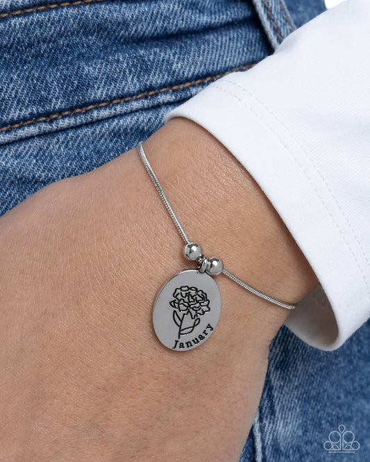 Personalized Bouquet - January - silver - Paparazzi bracelet