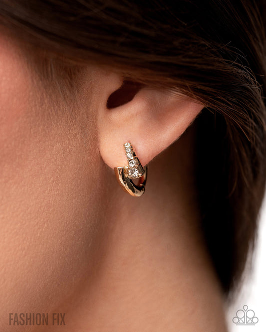 Personalized Pizzazz - gold - Paparazzi earrings