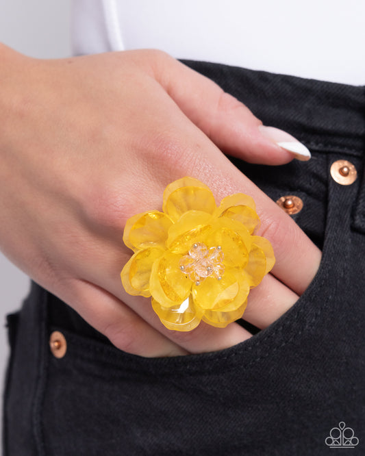 Petal Privilege - yellow - Paparazzi ring