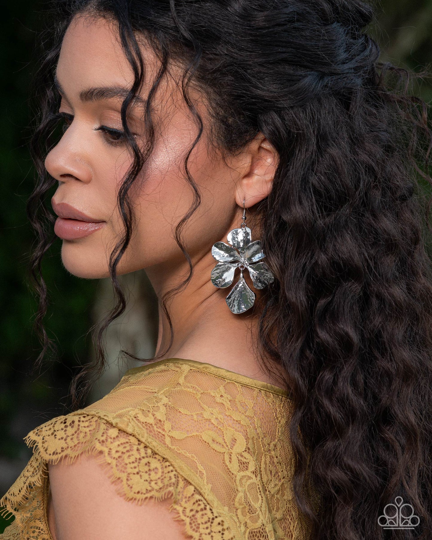 Petaled Phrase - silver - Paparazzi earrings