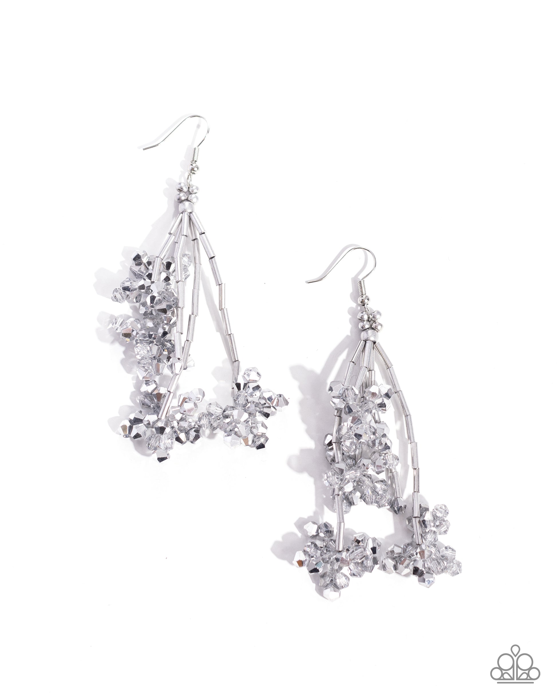 Petaled Precipitation - silver - Paparazzi earrings