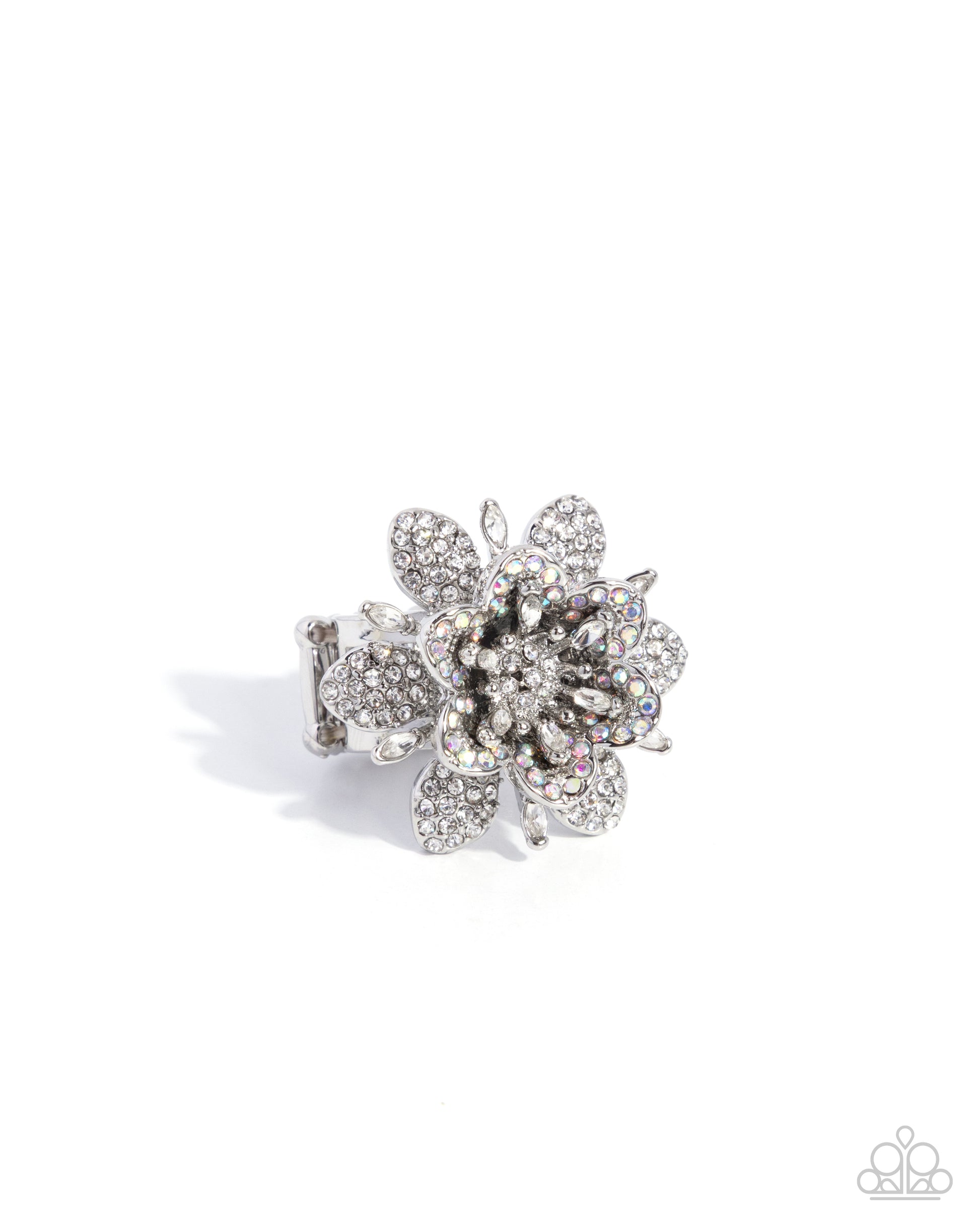 Petaled Premonition - white - Paparazzi ring