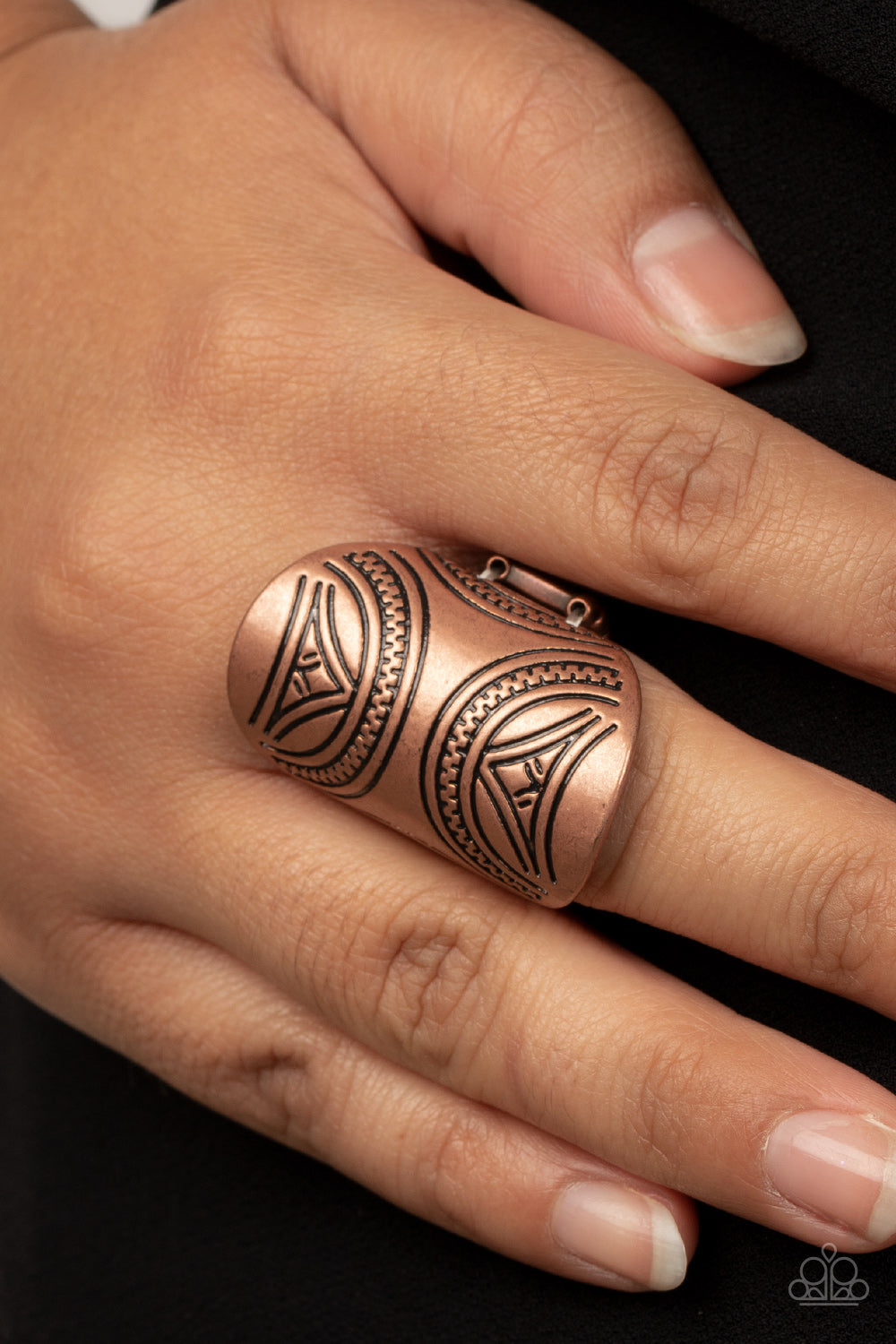 Pharaoh Party - copper - Paparazzi ring