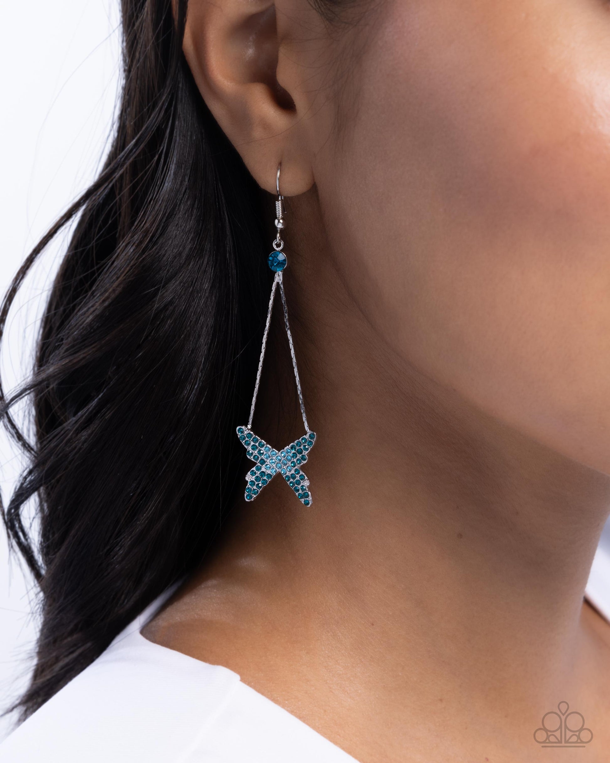 Pick A FLIGHT - blue - Paparazzi earrings
