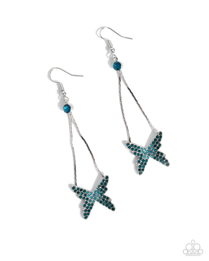 Pick A FLIGHT - blue - Paparazzi earrings