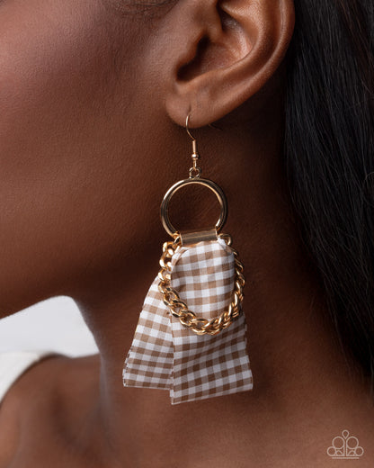 Picnic Pizzazz - brown - Paparazzi earrings