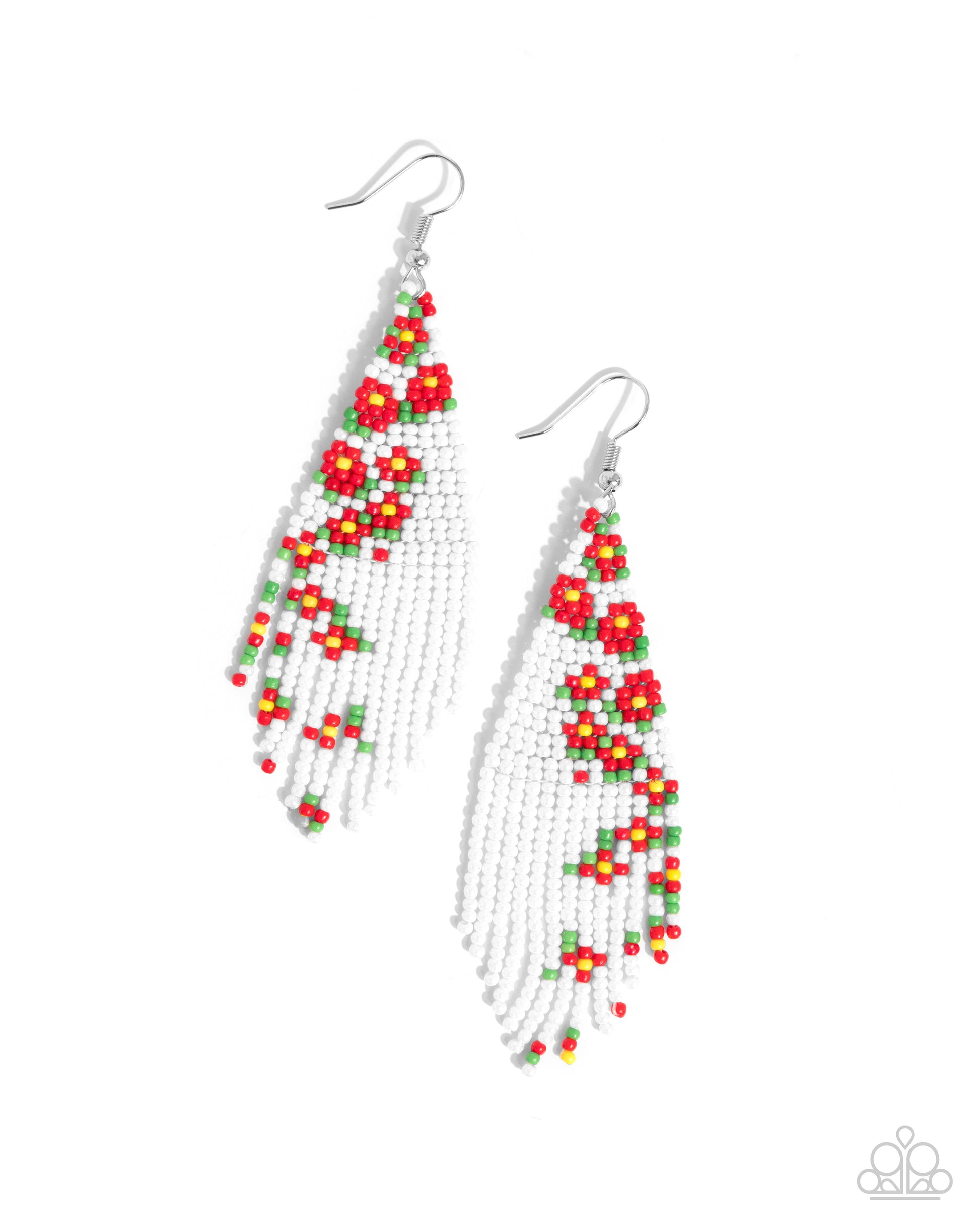 Picturesque Patchwork - red - Paparazzi earrings