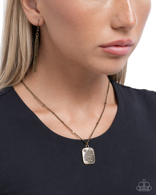 Pine Tree Prize - brass - Paparazzi necklace