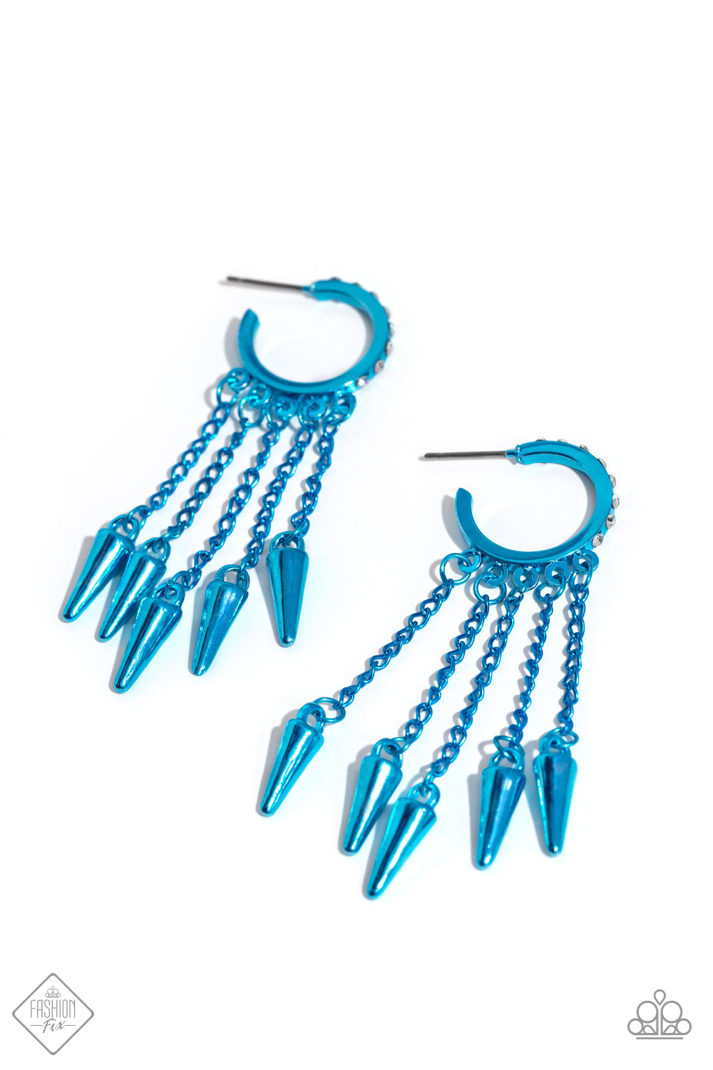 Piquant Punk - blue - Paparazzi earrings