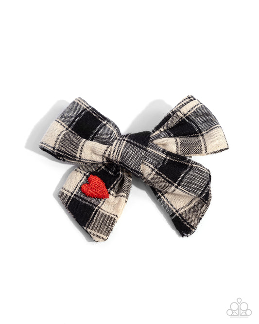 Plaid Picnic - black - Paparazzi hair clip
