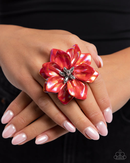 Platonic Petals - red - Paparazzi ring