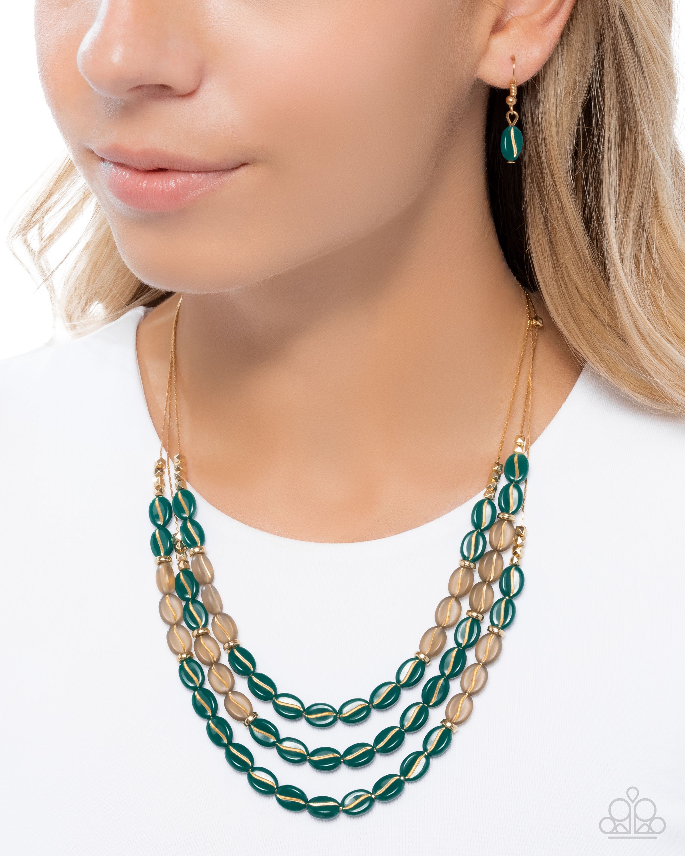 Playful Passage - green - Paparazzi necklace – JewelryBlingThing