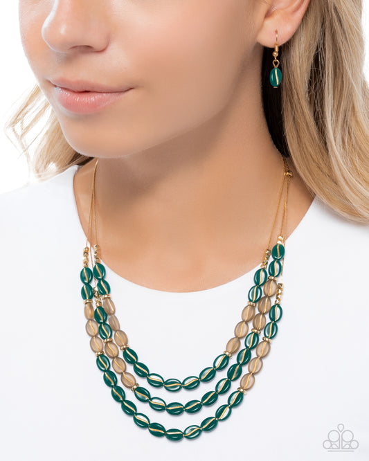 Playful Passage - green - Paparazzi necklace