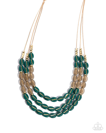 Playful Passage - green - Paparazzi necklace
