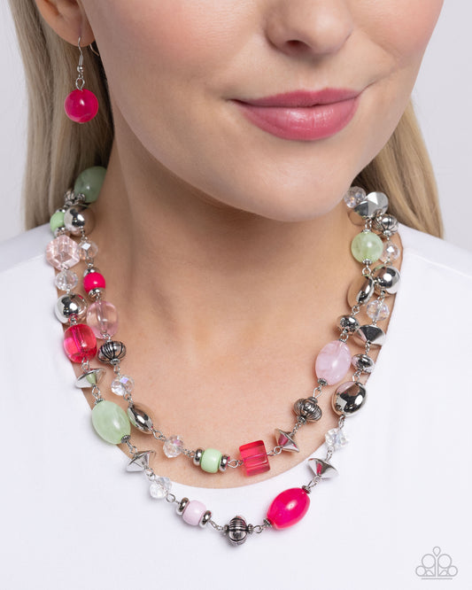 Playful Past - pink - Paparazzi necklace