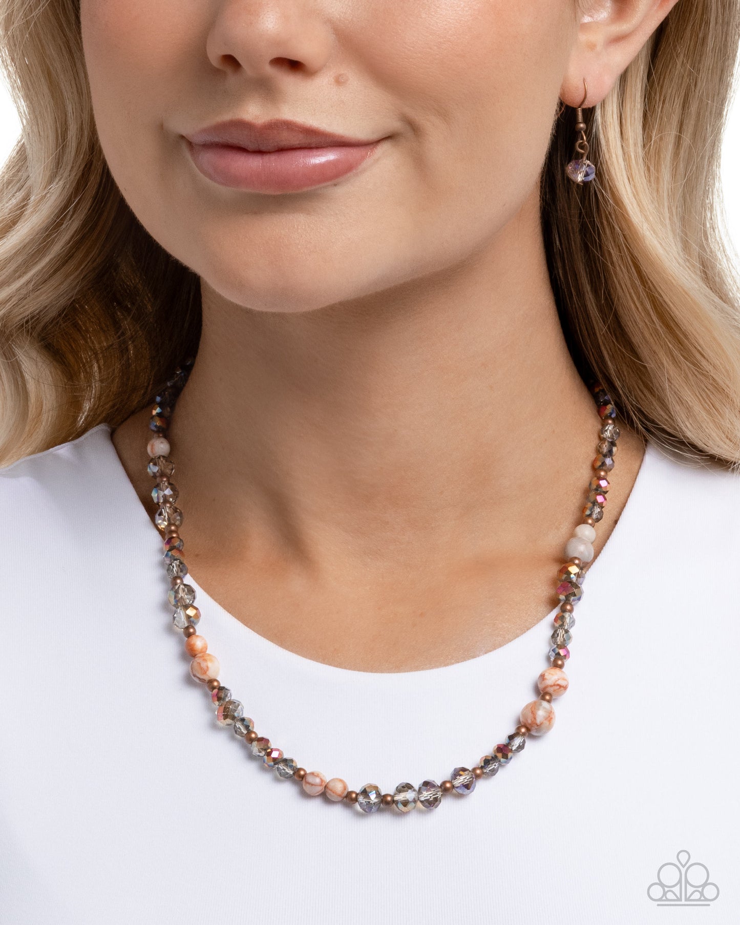 Playful Pattern - copper - Paparazzi necklace