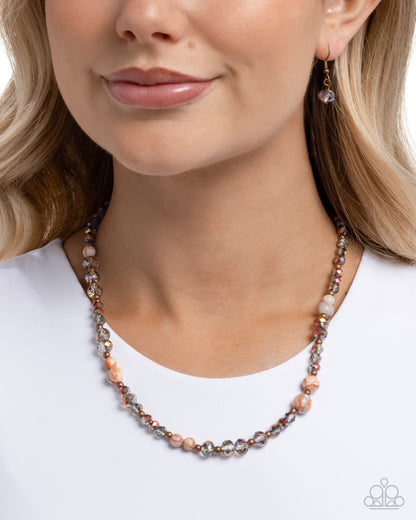 Playful Pattern - copper - Paparazzi necklace