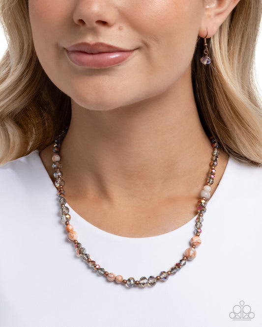 Playful Pattern - copper - Paparazzi necklace