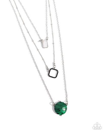 Playfully Panache - green - Paparazzi necklace