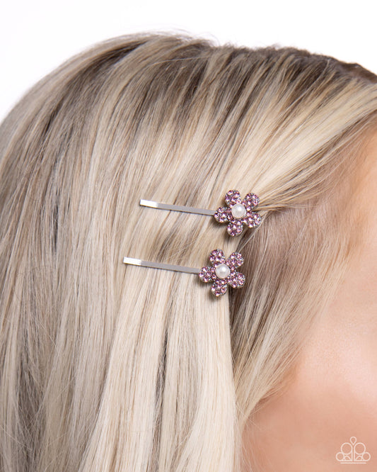 Playfully Perennial - pink - Paparazzi hair clip